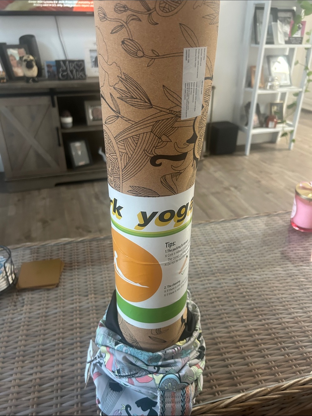 Sakroots Gray Yoga Mat/Bag with Pastel Bird & Floral Print - Picture 3 of 5